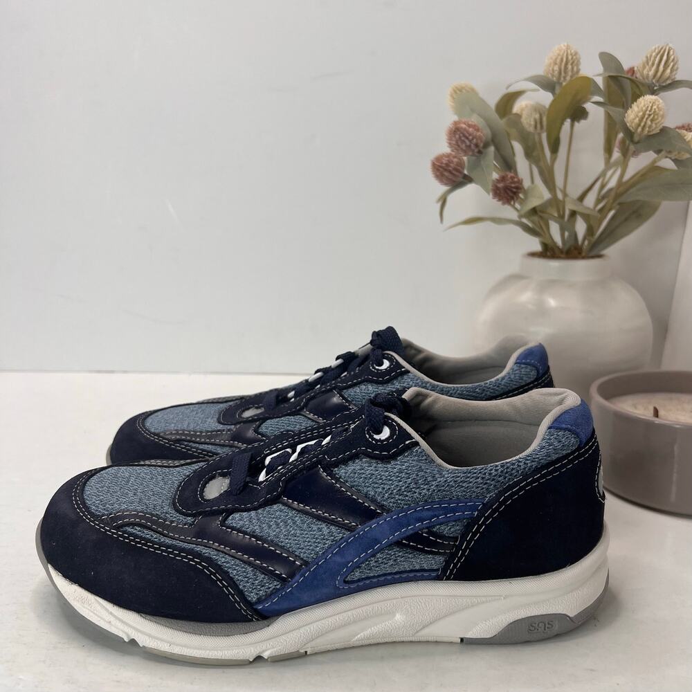 SAS Tour Mesh LT Comfort Walking Sneaker Marine Blue Women's 7.5 Wide Tried On